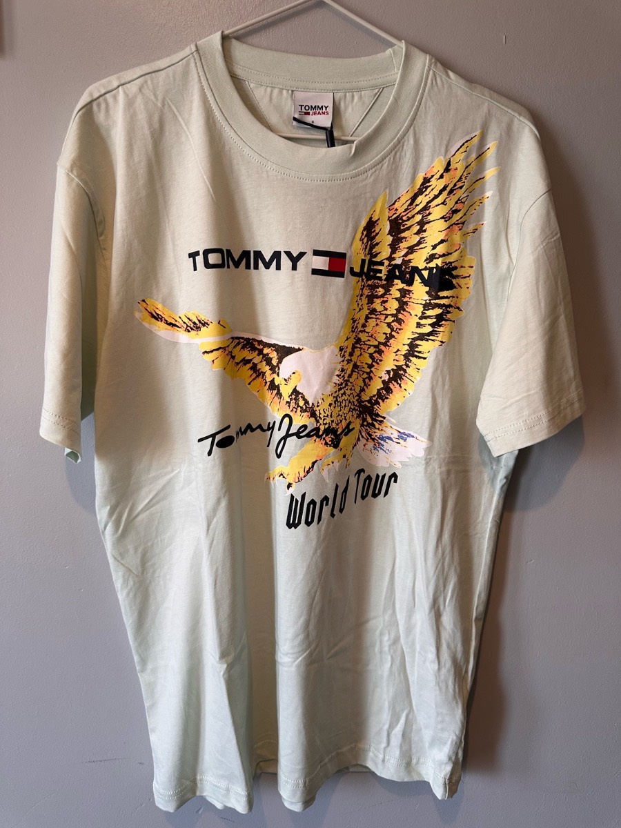 Tommy Jeans “World Tour” Eagle Graphic T-Shirt – Size Small – New With Tags – 100% Organic Cotton