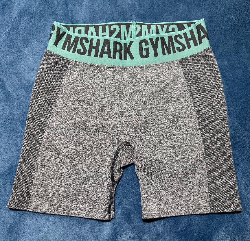 Gymshark Seamless Marl Grey Gym Shorts | Turquoise Logo Waistband | Size S | New Without Tags