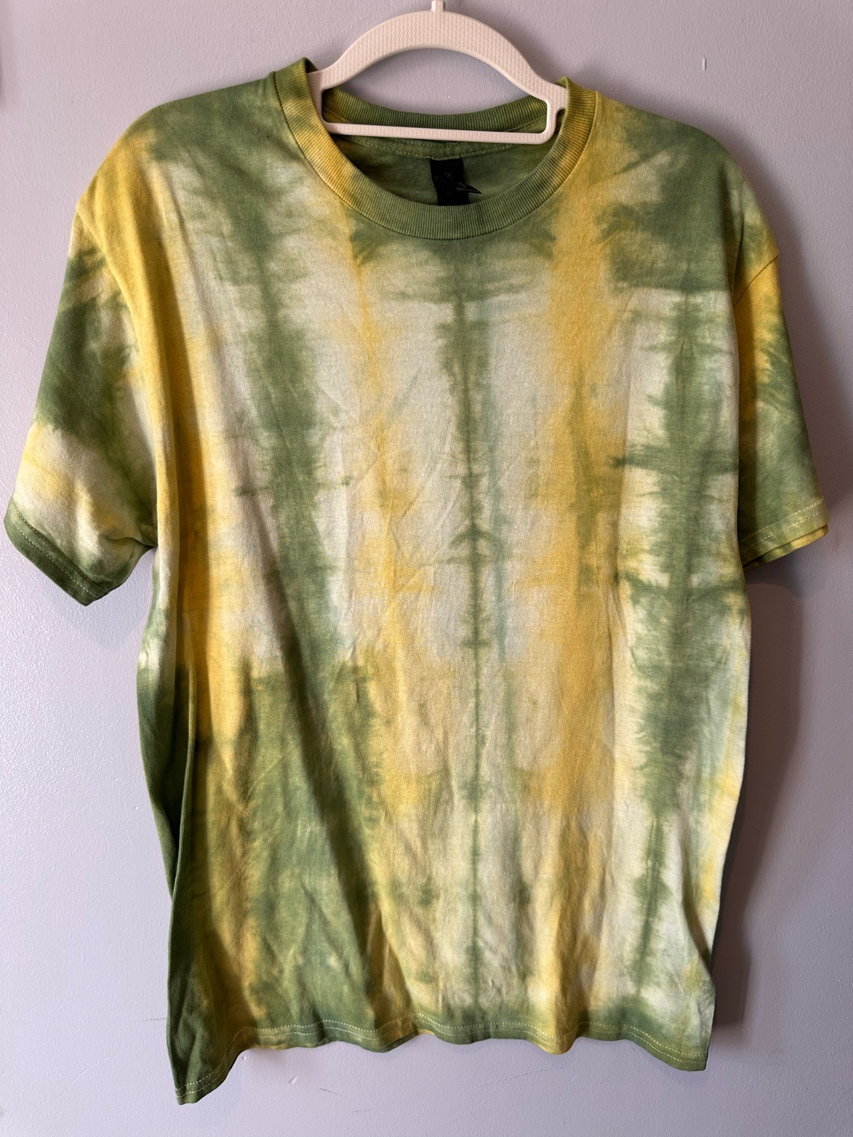 Gildan Heavy Cotton Tie Dye T-Shirt Green Yellow – Size M – Unworn Y2K Vibes