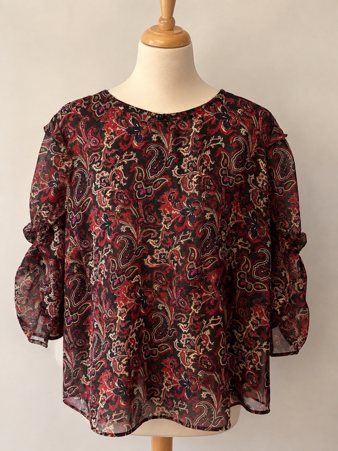 Next Paisley Metallic Detail Blouse – UK 18 VGC