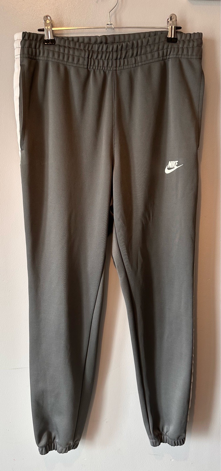 Nike Grey Track Pants / Joggers with White Side Stripe Size S