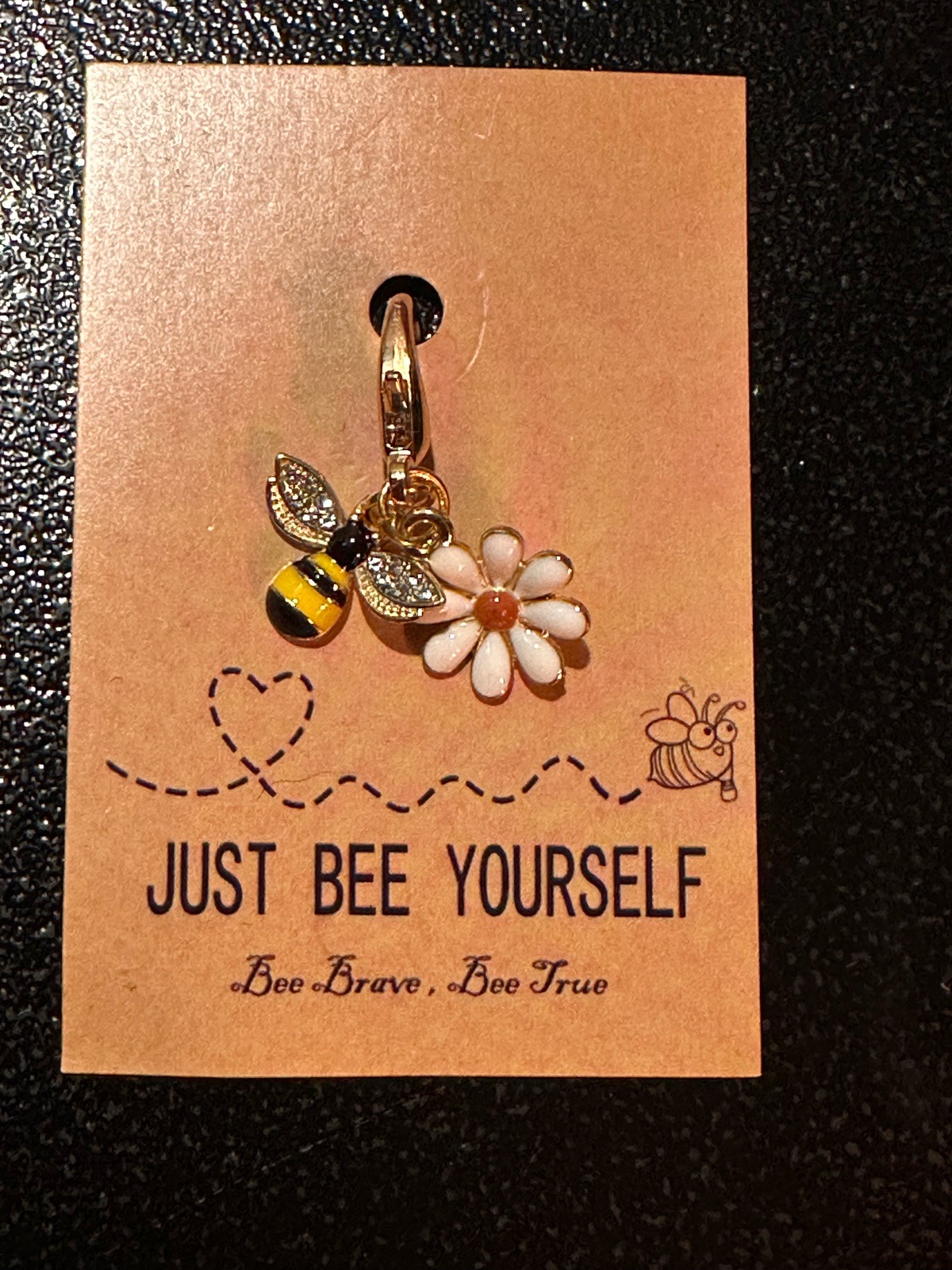 Bee & Daisy Enamel Charm – “Just Bee Yourself” 🐝🌼