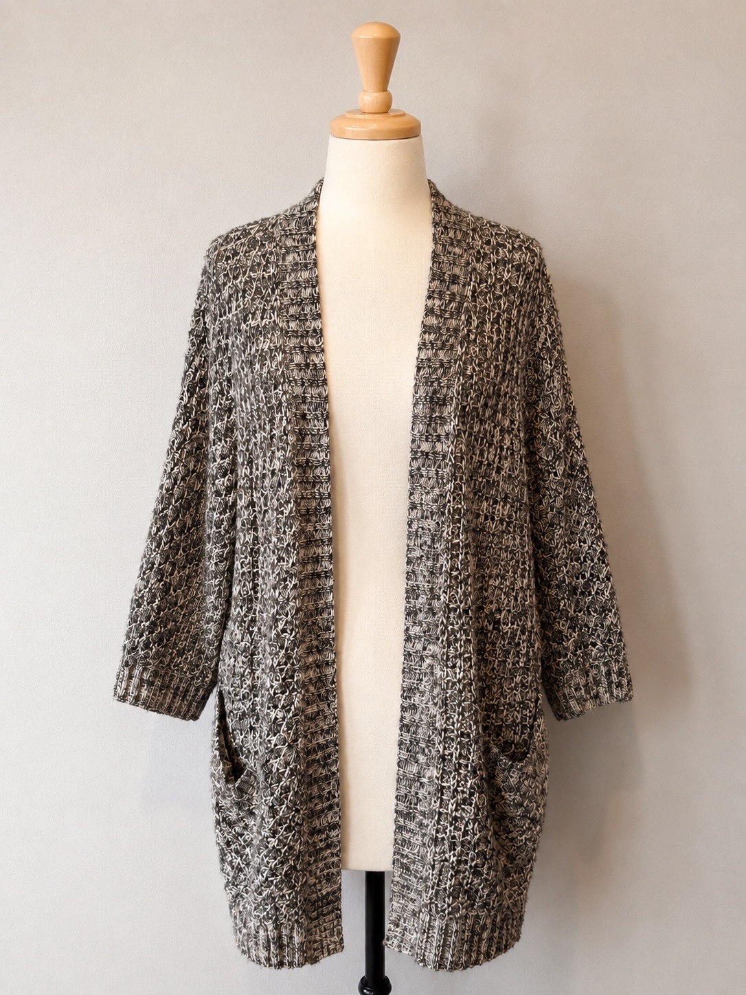 Sussan Chunky Marled Open-Front Cardigan – Size XS/S – Wool & Mohair Blend