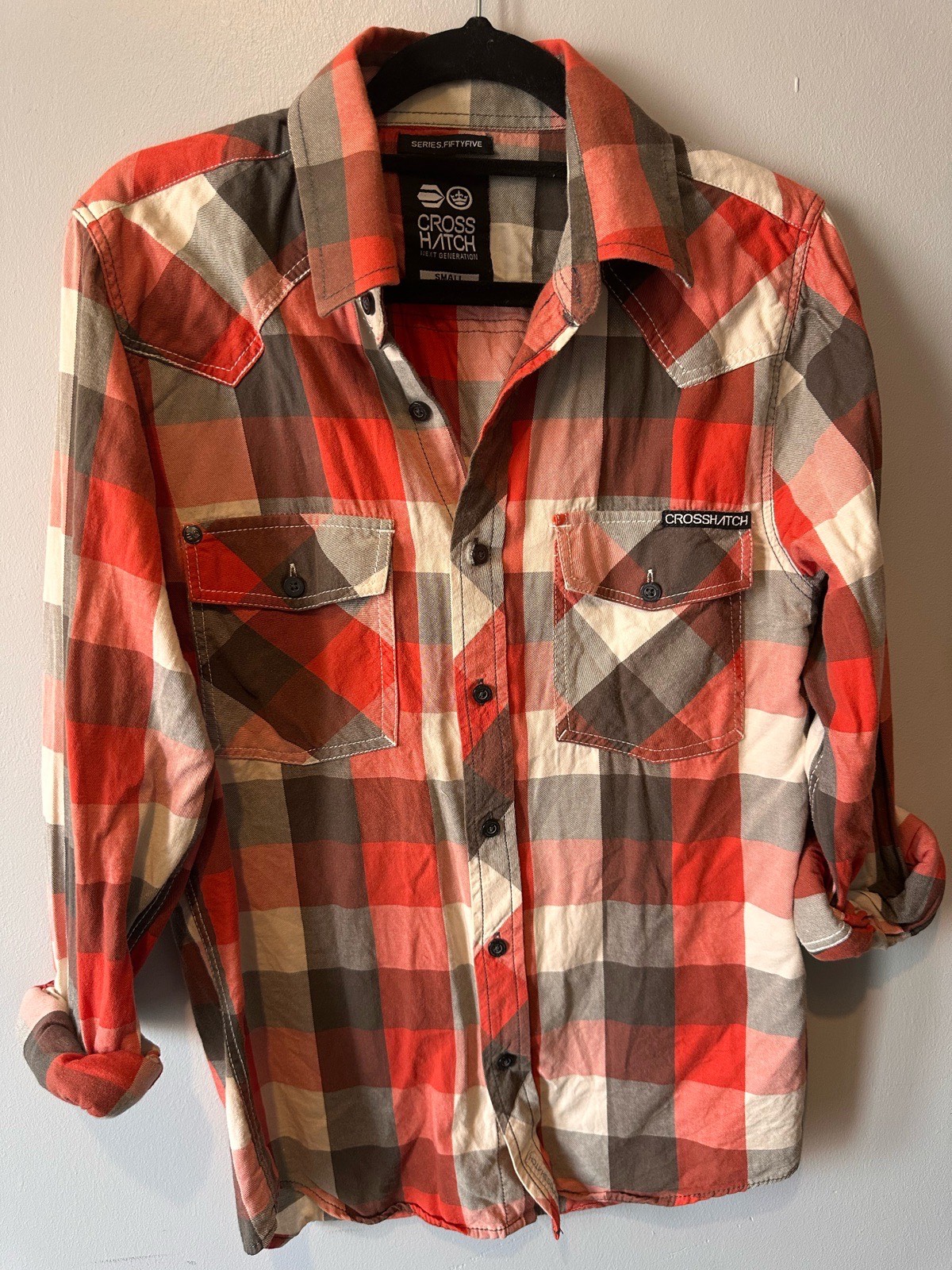 Crosshatch Series 55 Check Shirt – Size Small – Western / Y2K Style