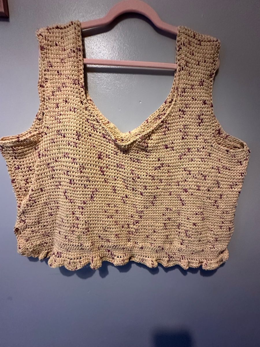 🧶 Handmade Crochet Tank Top / Vest – Oversized Boho Style 🧶