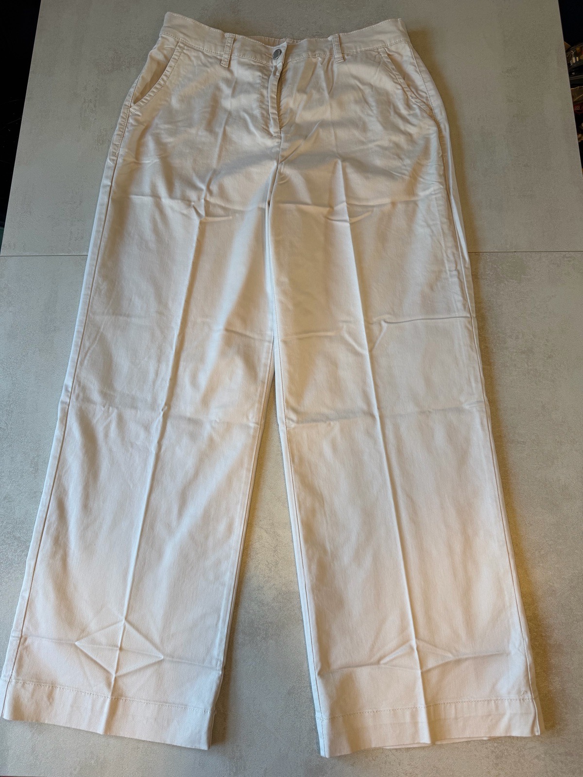 Damart Grey Wide-Leg Cotton Stretch Trousers UK 16 L29 – New
