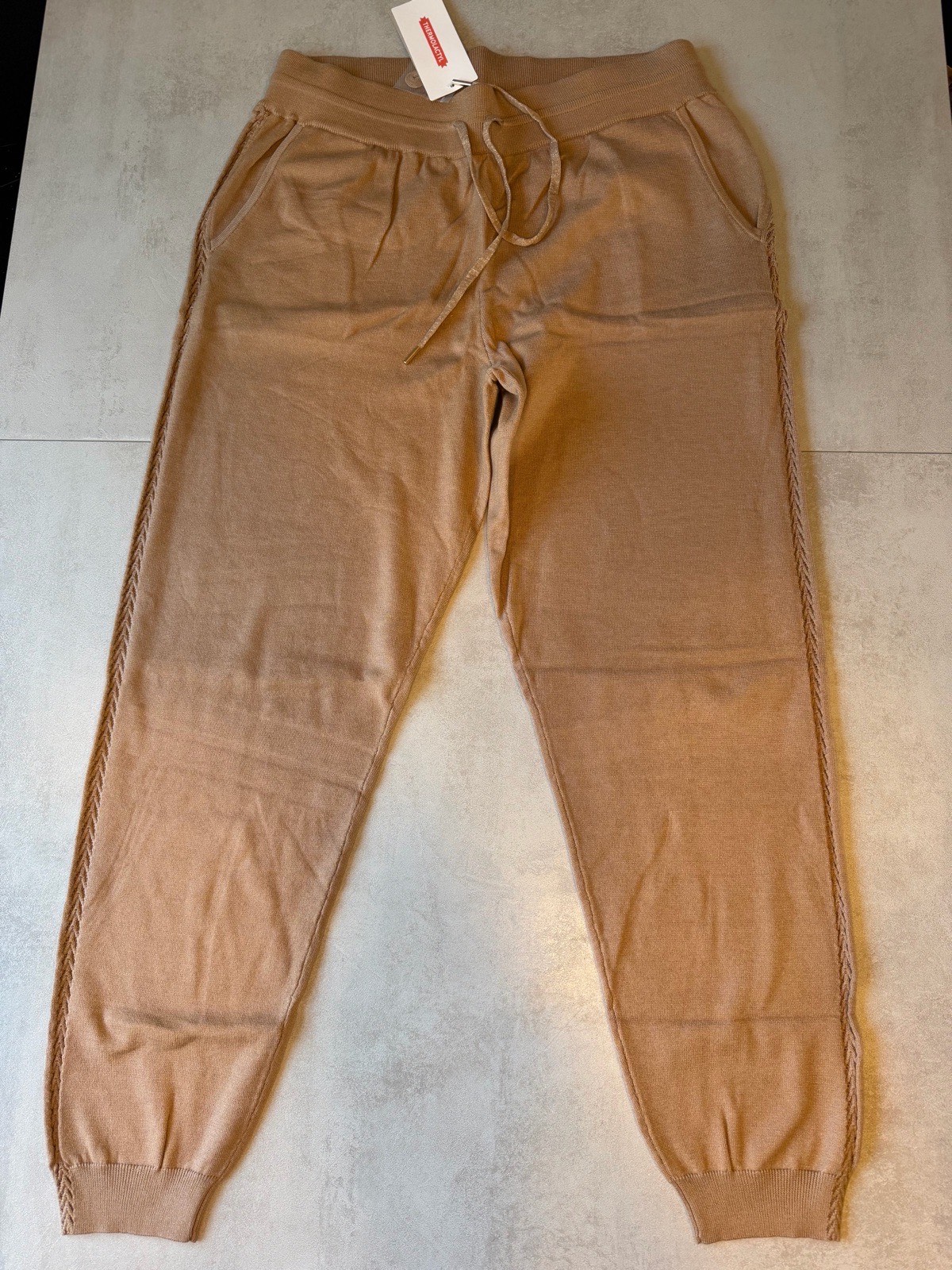 Thermolactyl by Damart Brown Marl Knitted Joggers UK 18/20 – New With Tags