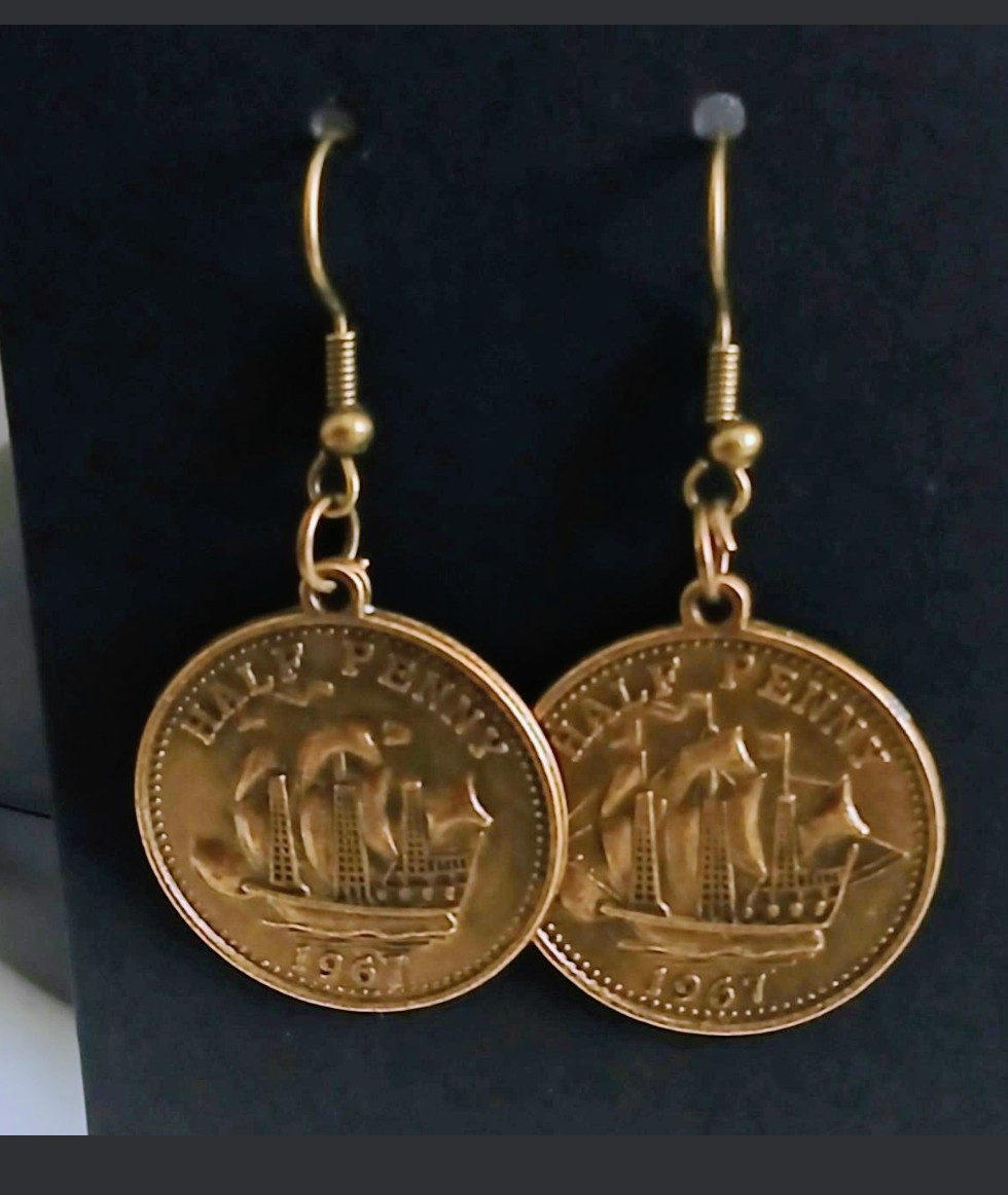 Half penny earrings
