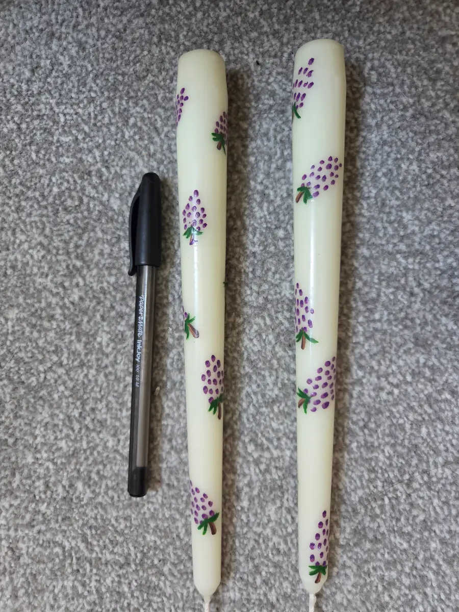 Grapes on 2 taper candles