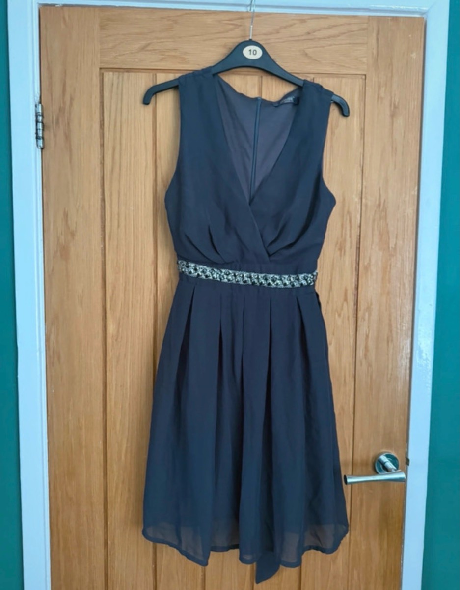 Jasmine dark grey beautiful floaty dress
