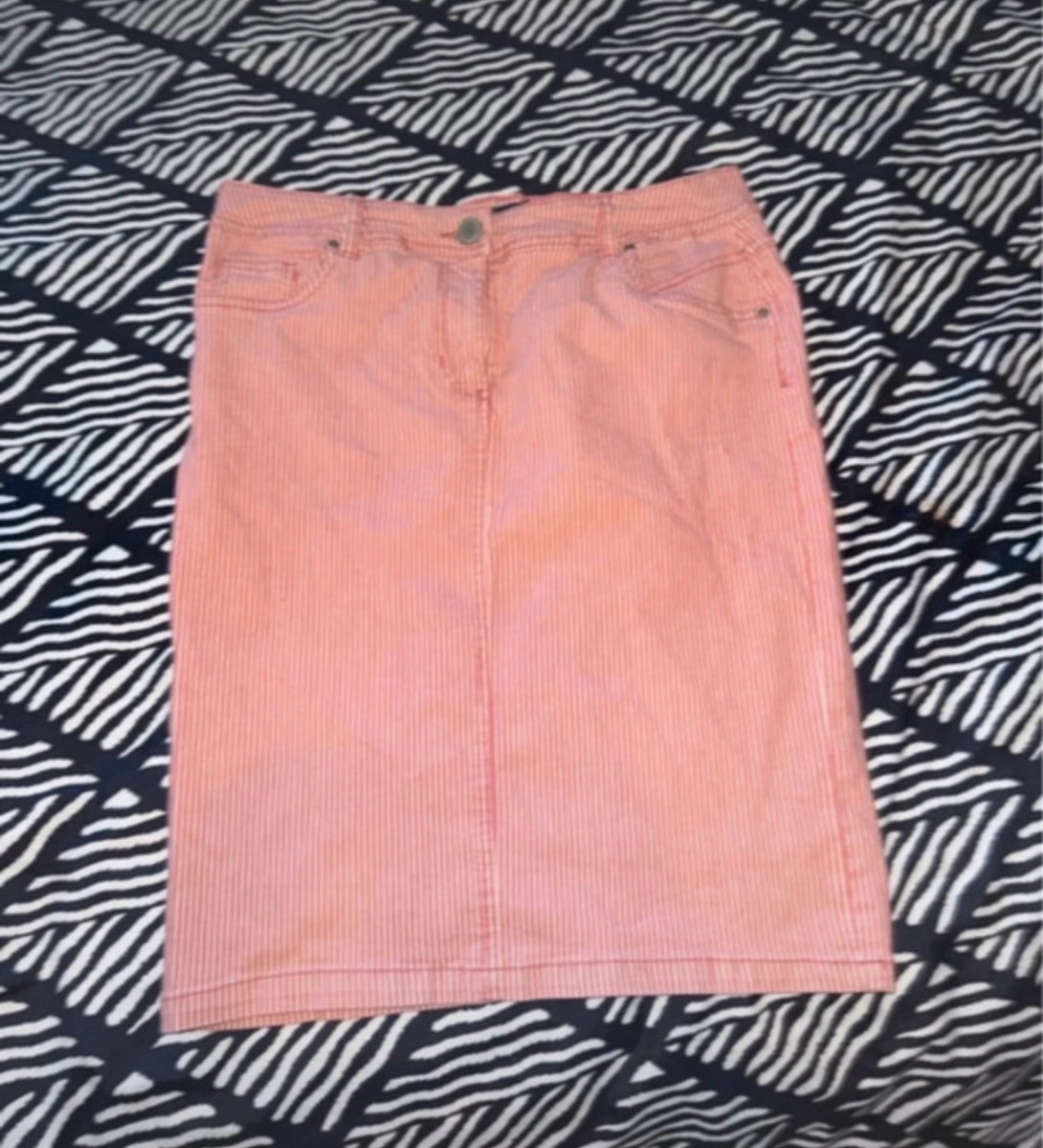 BHS pink striped knee length size 8