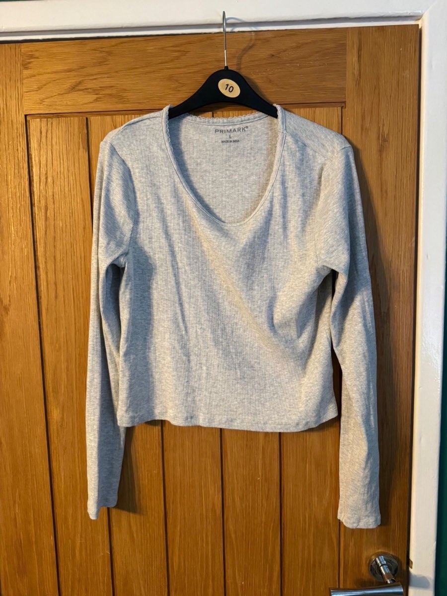 Primark grey top size large
