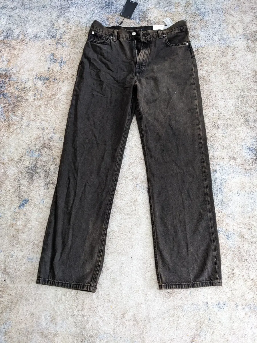 Massimo Dutti Straight Fit Brown-Black Wash Jeans EUR 40 BNWT