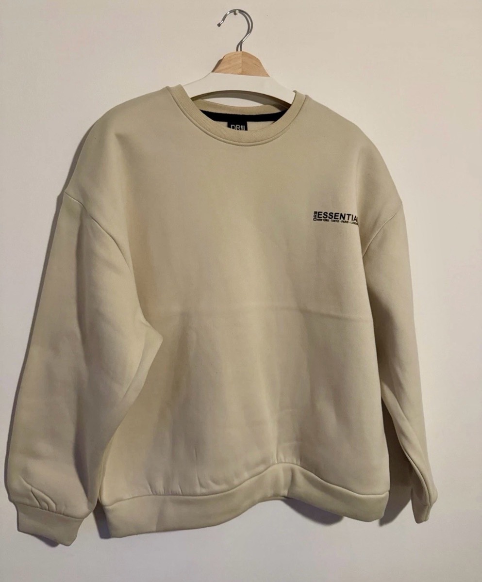 DRU Essentials Oversized Sweatshirt XL – Cream – BNWT – Minimal Streetwear