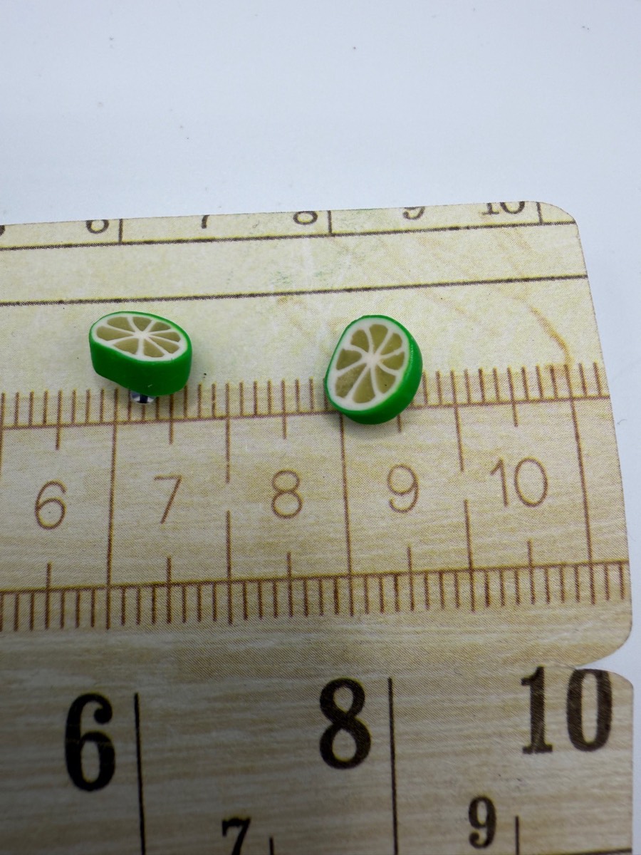 Lime Slice Stud Earrings 🍋💚