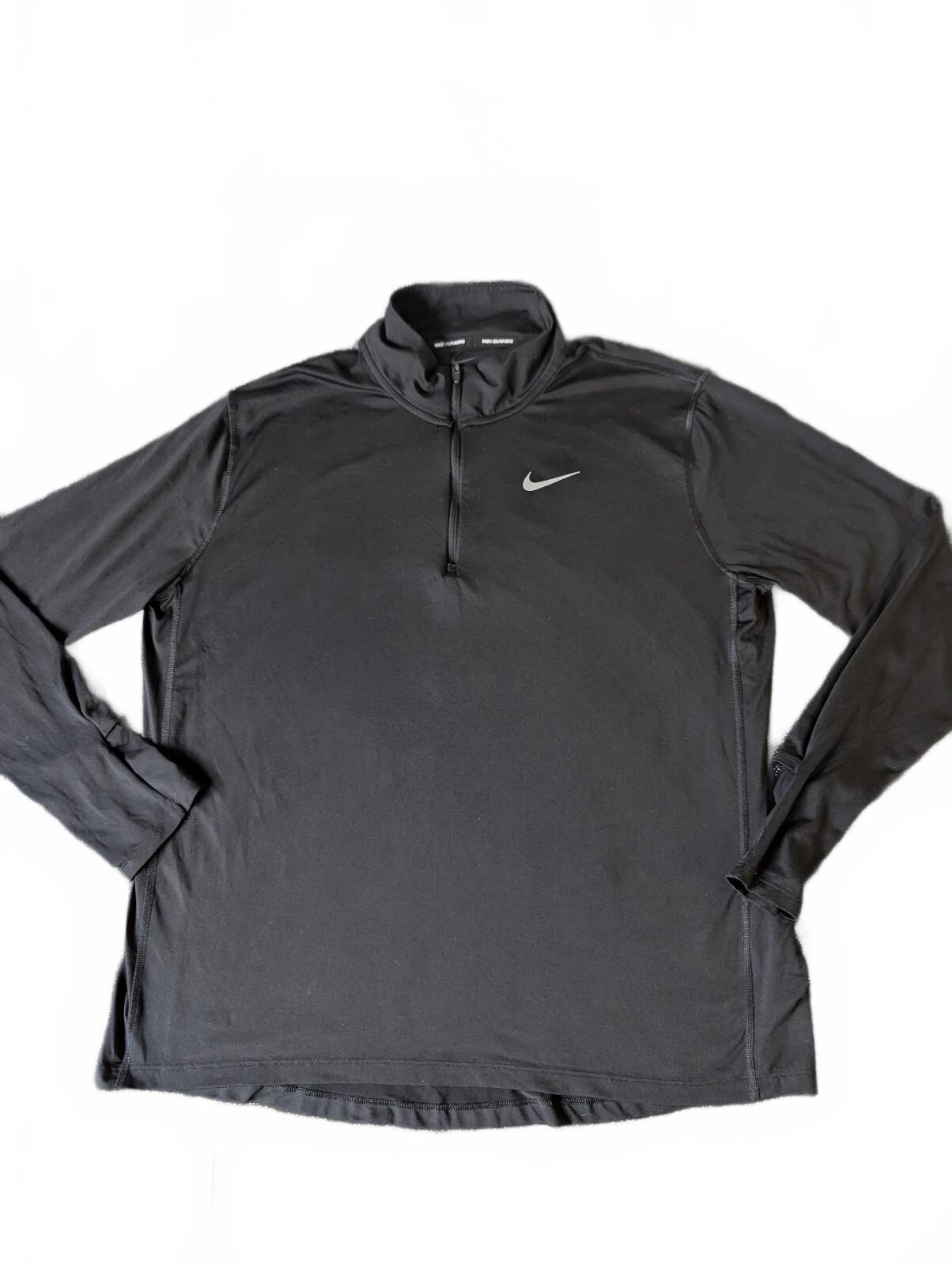 Nike Running Dri-Fit Black Long Sleeve Half-Zip Top Men's XL