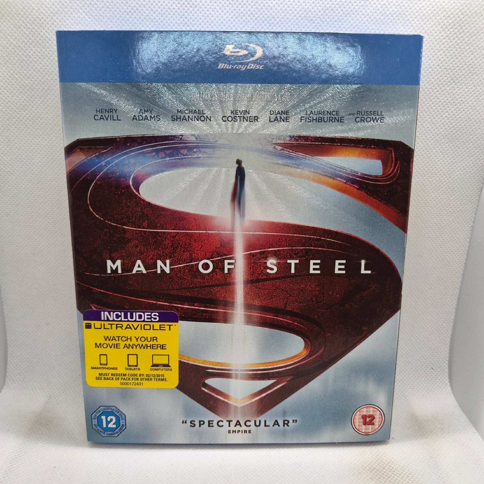 Man of Steel (Blu-ray, 2013) (12A/12) Henry Cavill, Amy Adams UV Zack Snyder BR1