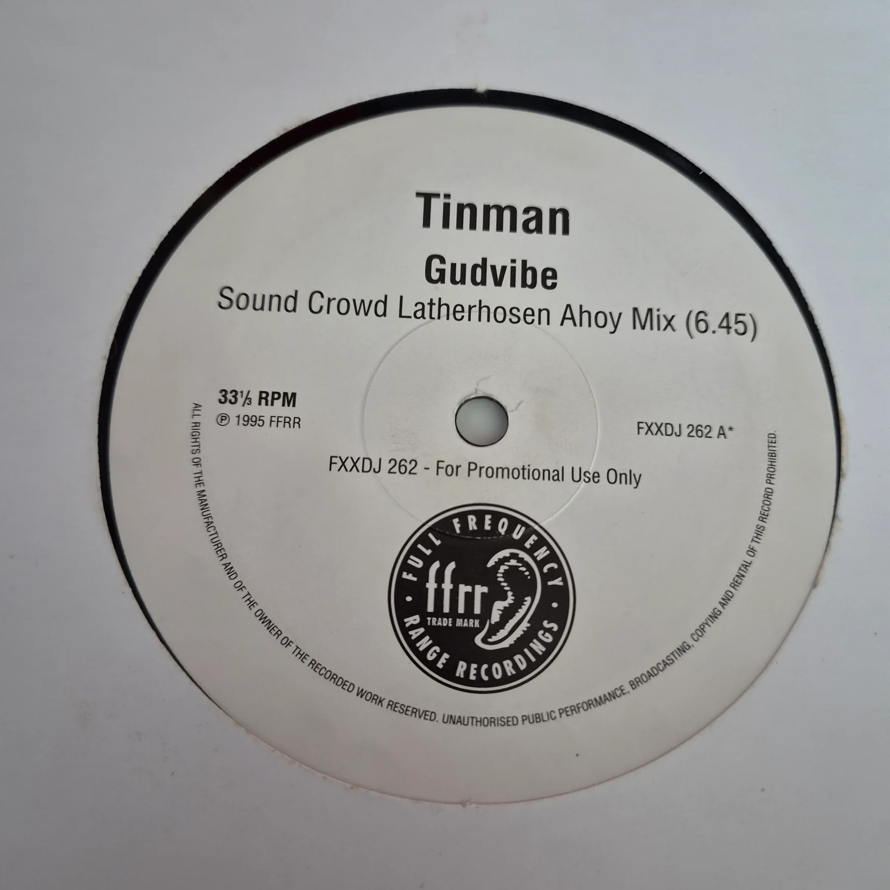 Tinman - Gudvibe 12" Vinyl Record Promo 33RPM FFRR 1995