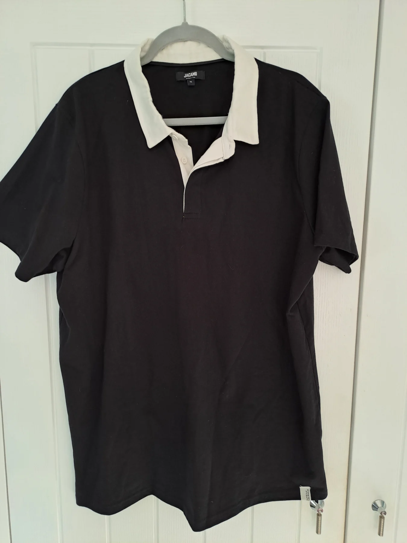Jacamo black cotton rugby style top shirt XL measurements in description