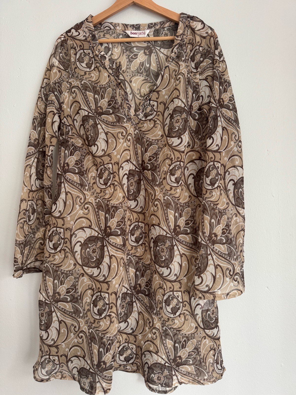 Bonmarché Brown Paisley Sheer Tunic