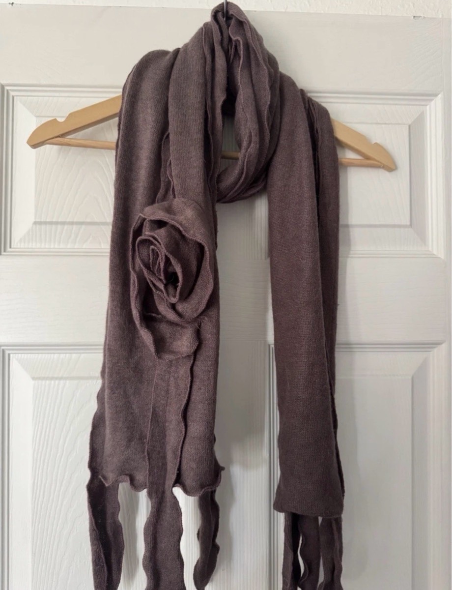 Purple Rose Flower Scarf