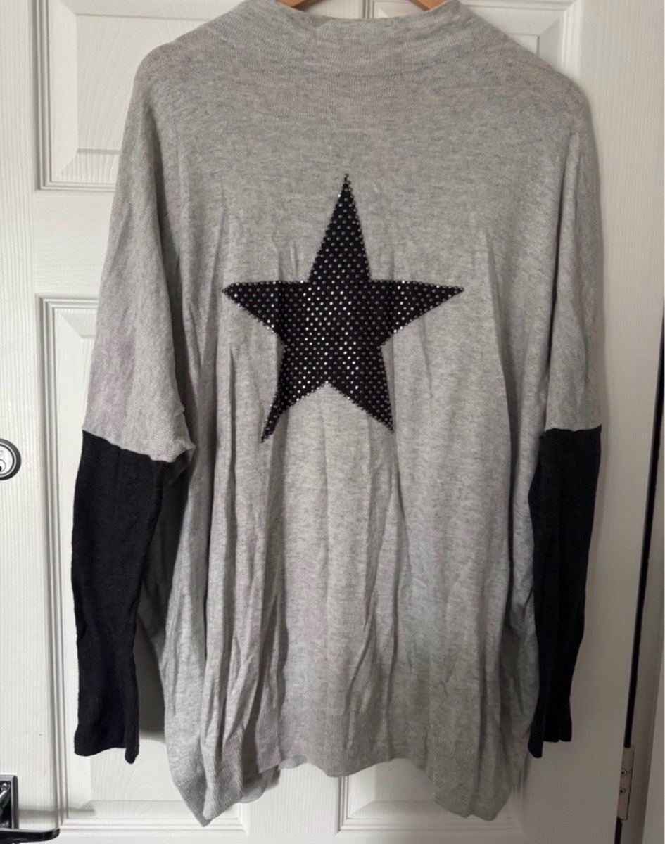 Mint Velvet Grey Star Jumper