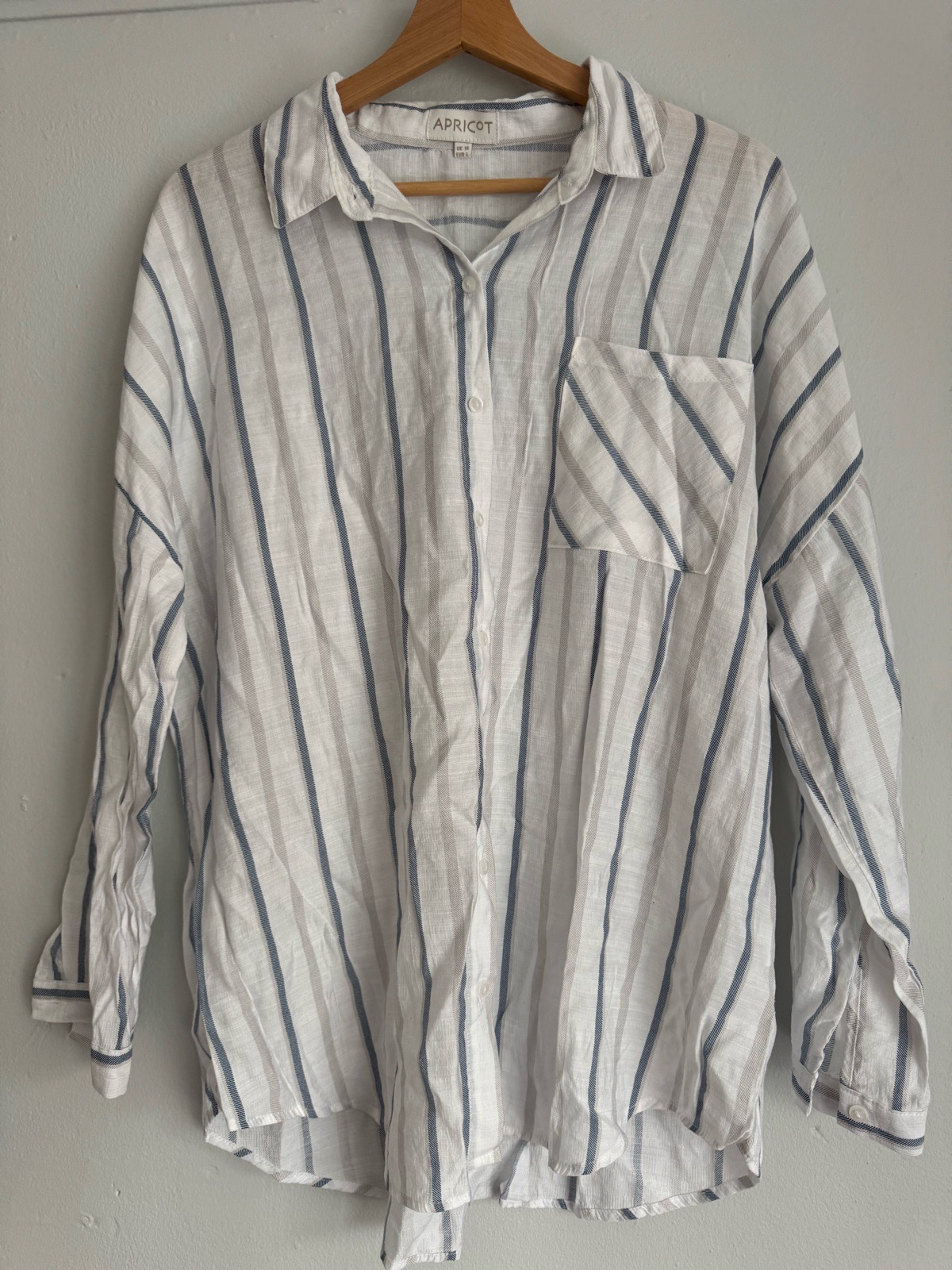Apricot White/Blue Striped Long Sleeve Shirt