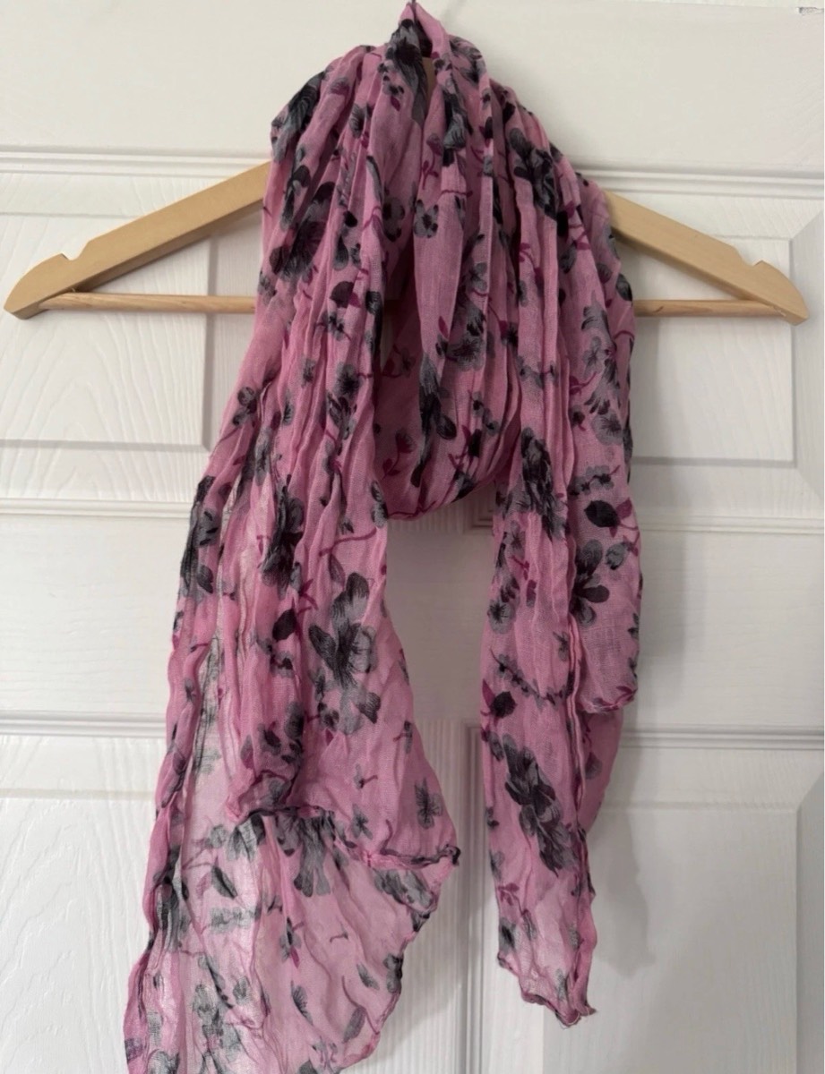 Pink Floral Scarf