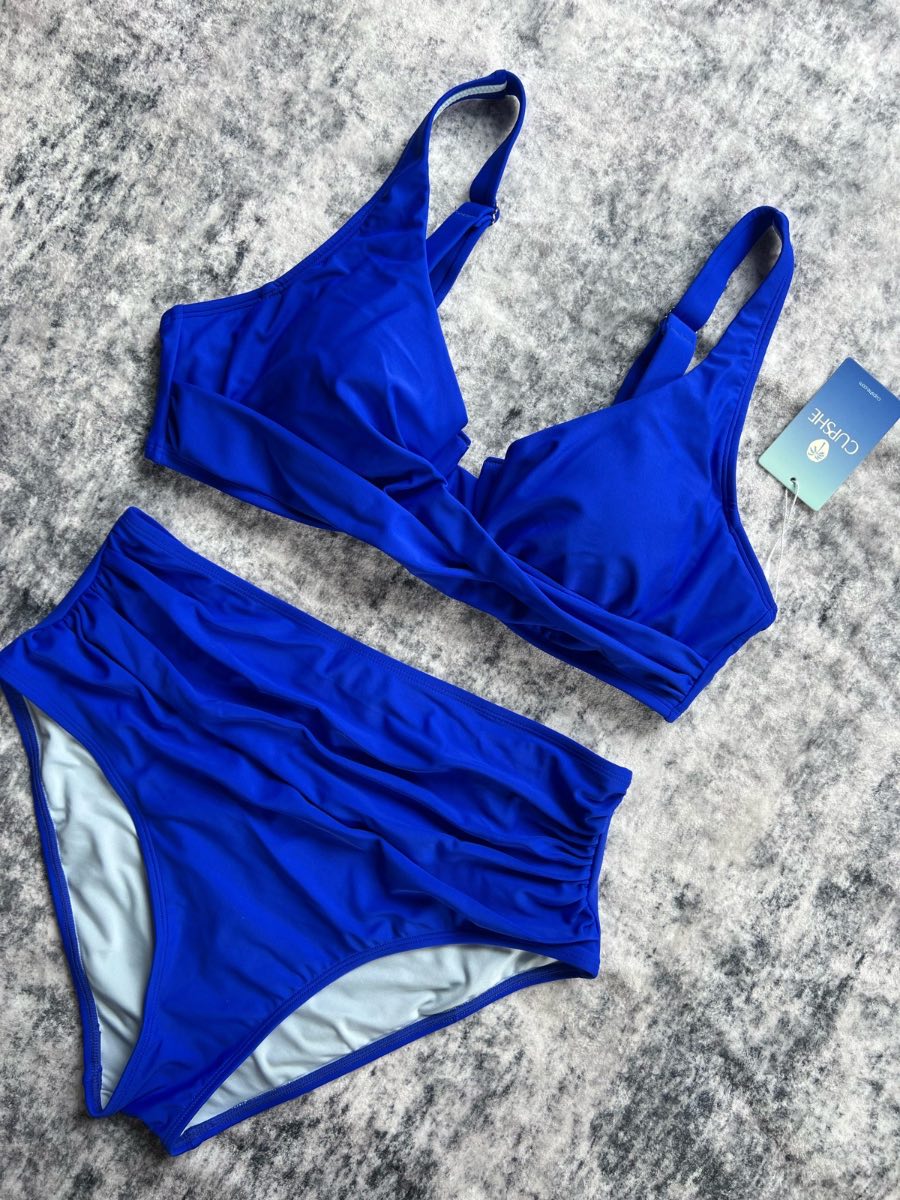 Royal blue underwire bikini set