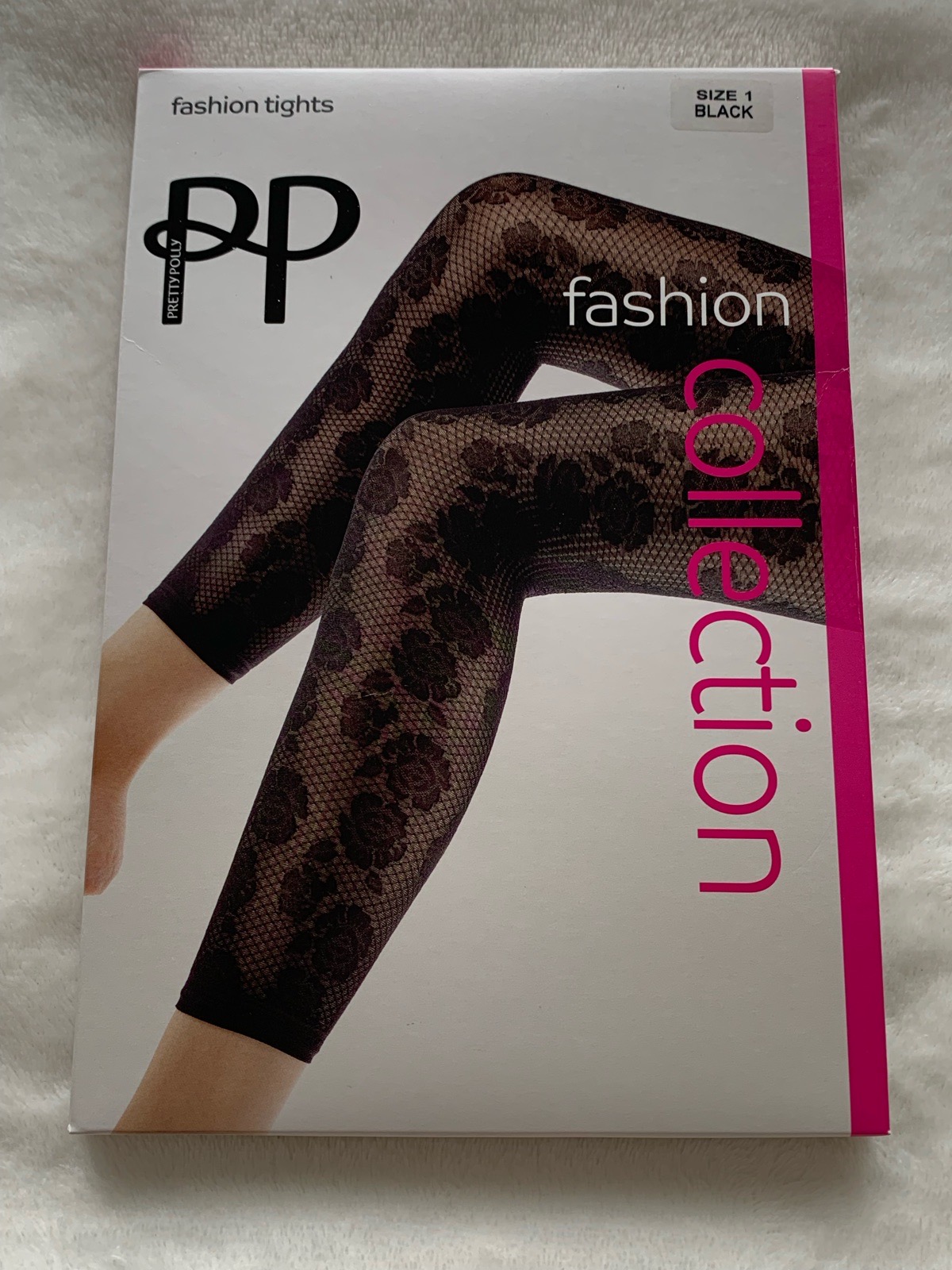 Pretty Polly Floral Footless Tights Black Size 1 – Stylish Fashion Statement