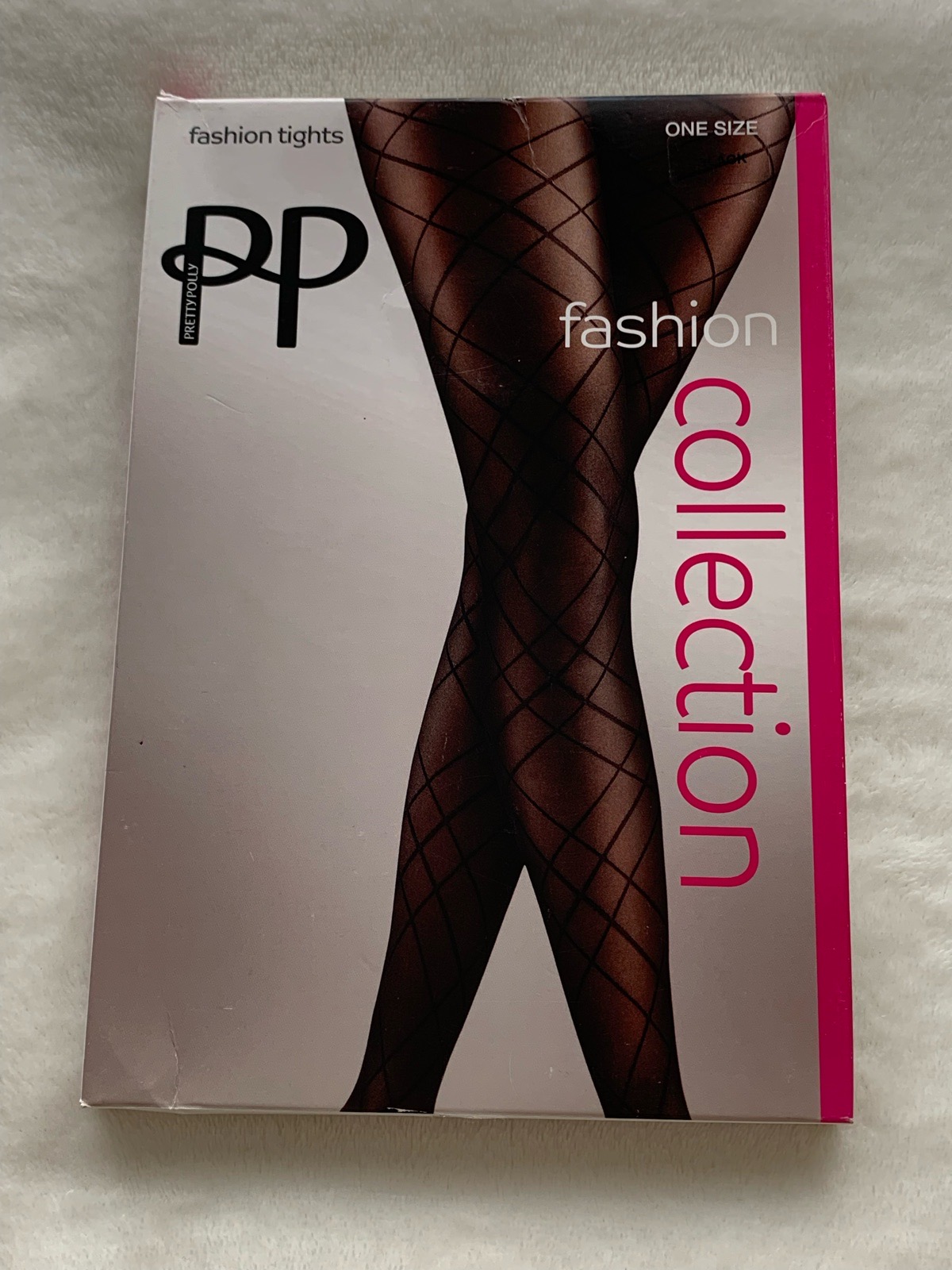 Pretty Polly Ribbon Pattern Tights – Stylish & Feminine Fashion Hosiery / Black - One Size