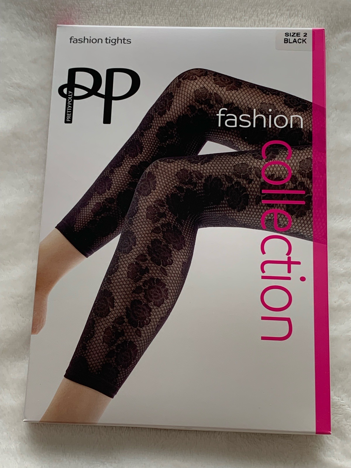 Pretty Polly Floral Footless Tights Black Size 2 – Stylish Fashion Statement