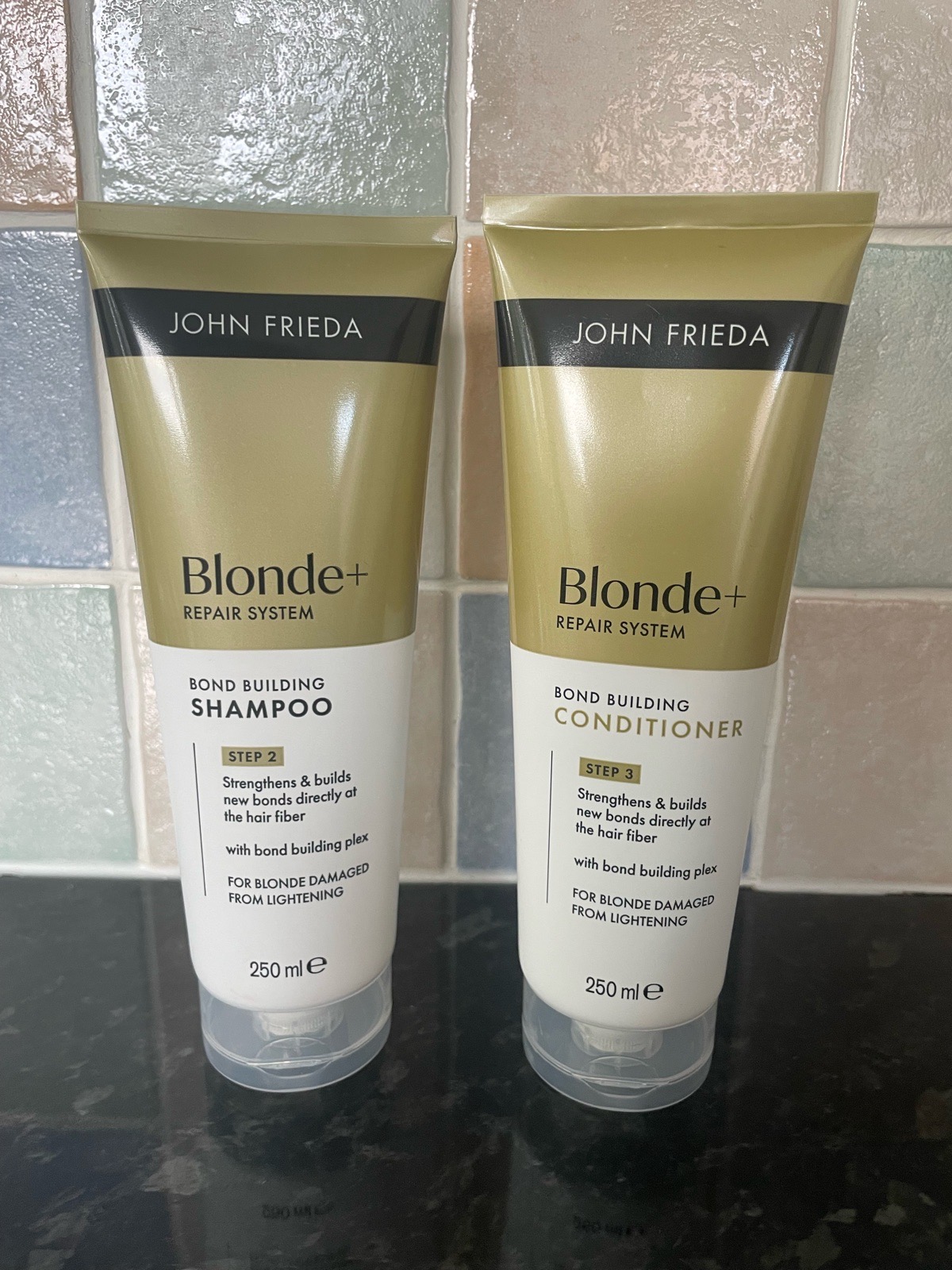 John Frieda BLONDE+ Repair System Bond Building Shampoo & Conditioner 250ml New