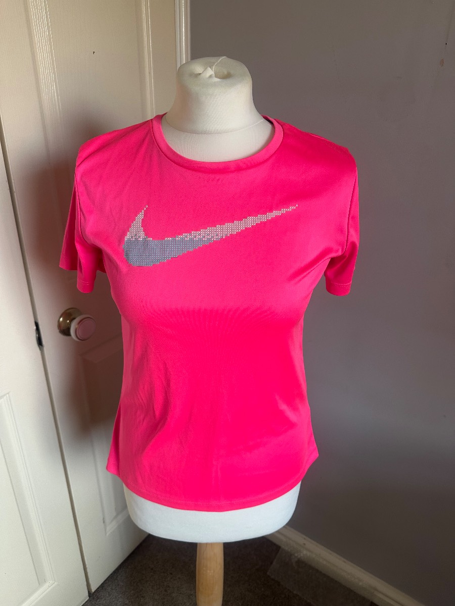 Nike Running Dri-FIT Neon Pink Performance Top UK S