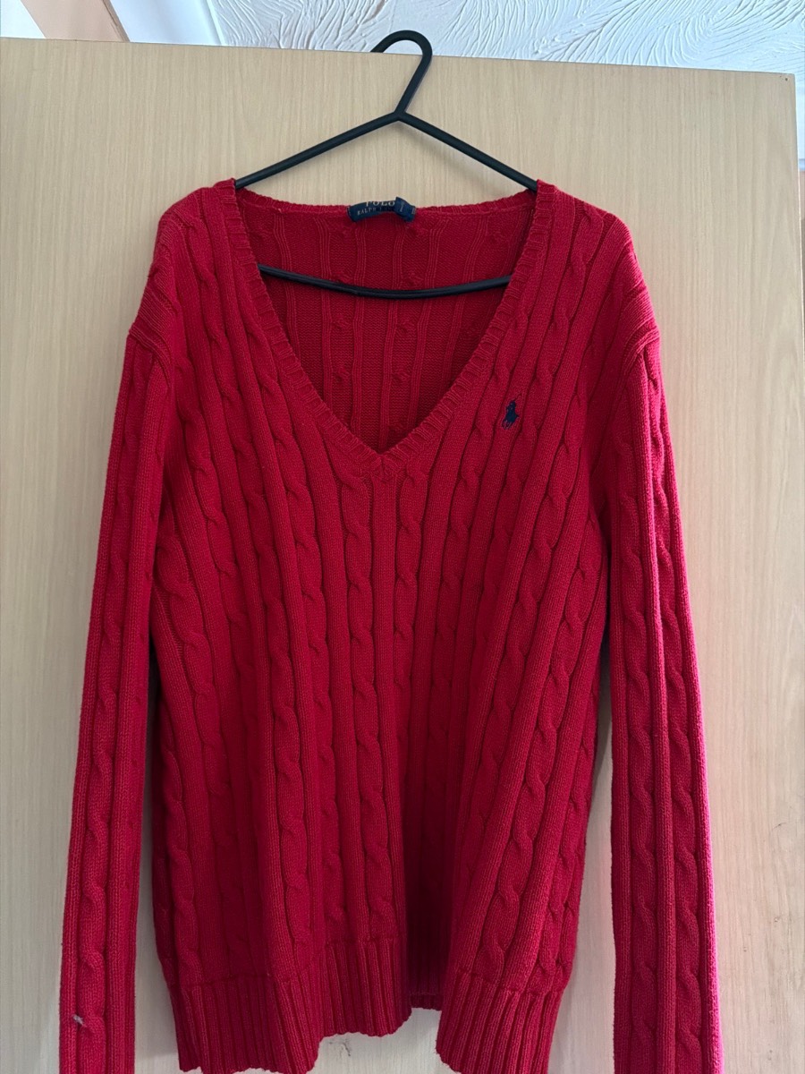 Red Ralph Lauren V neck Jumper