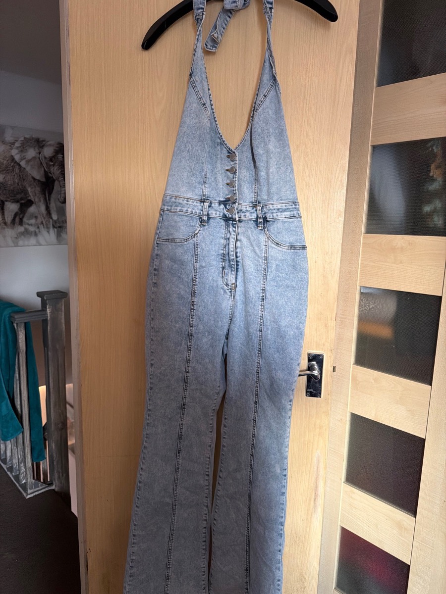 Fit & Flare denim jumpsuit
