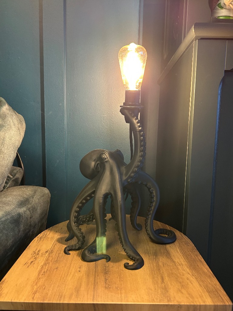 Black octopus light holder