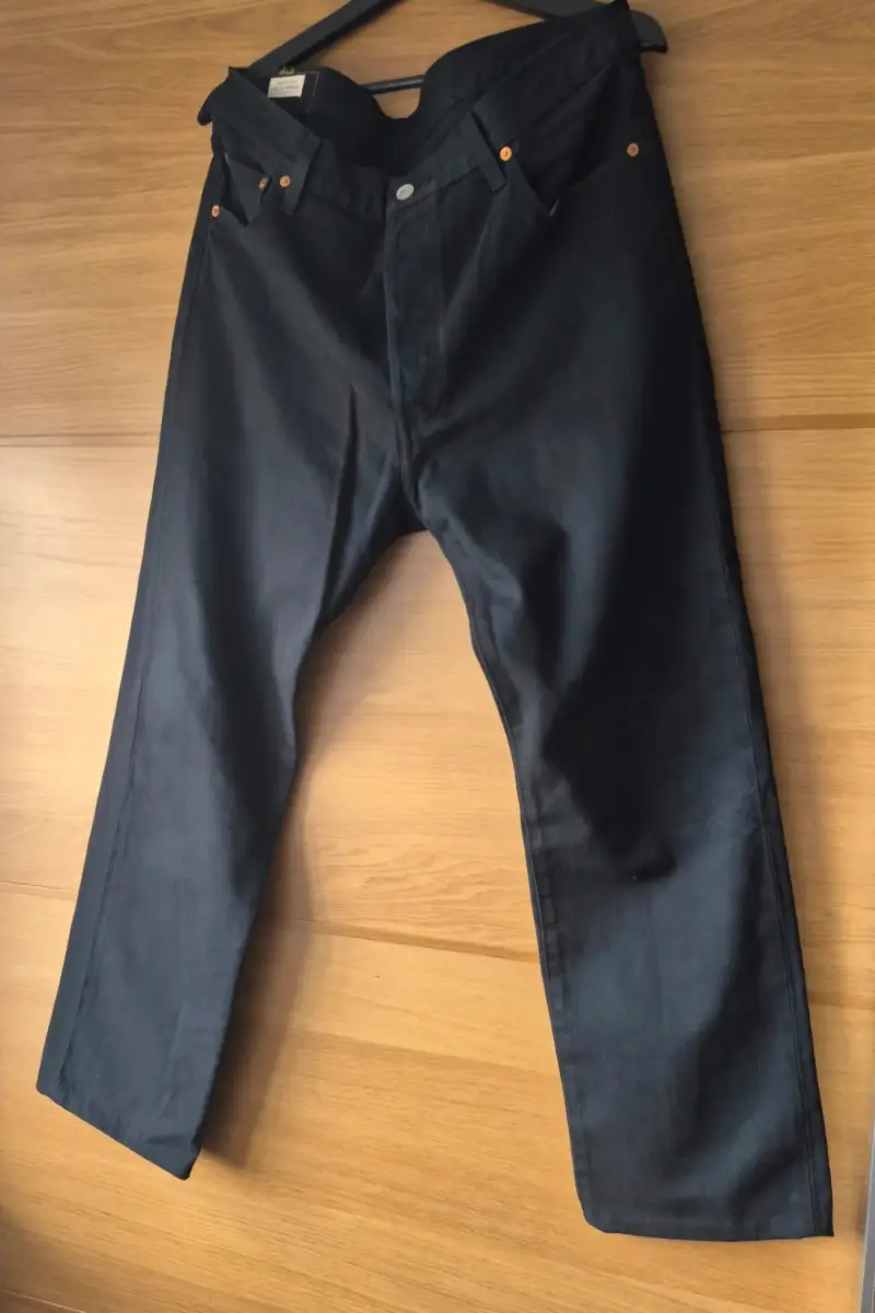 vintage black Levi's 501 original straight-leg denim jeans