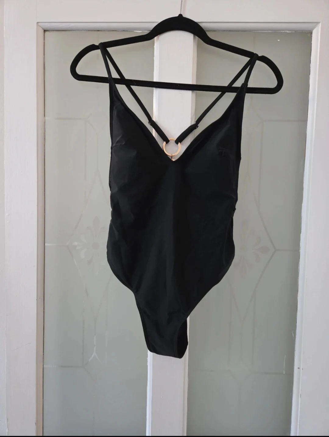 Shein Black thong costume with gold pendant