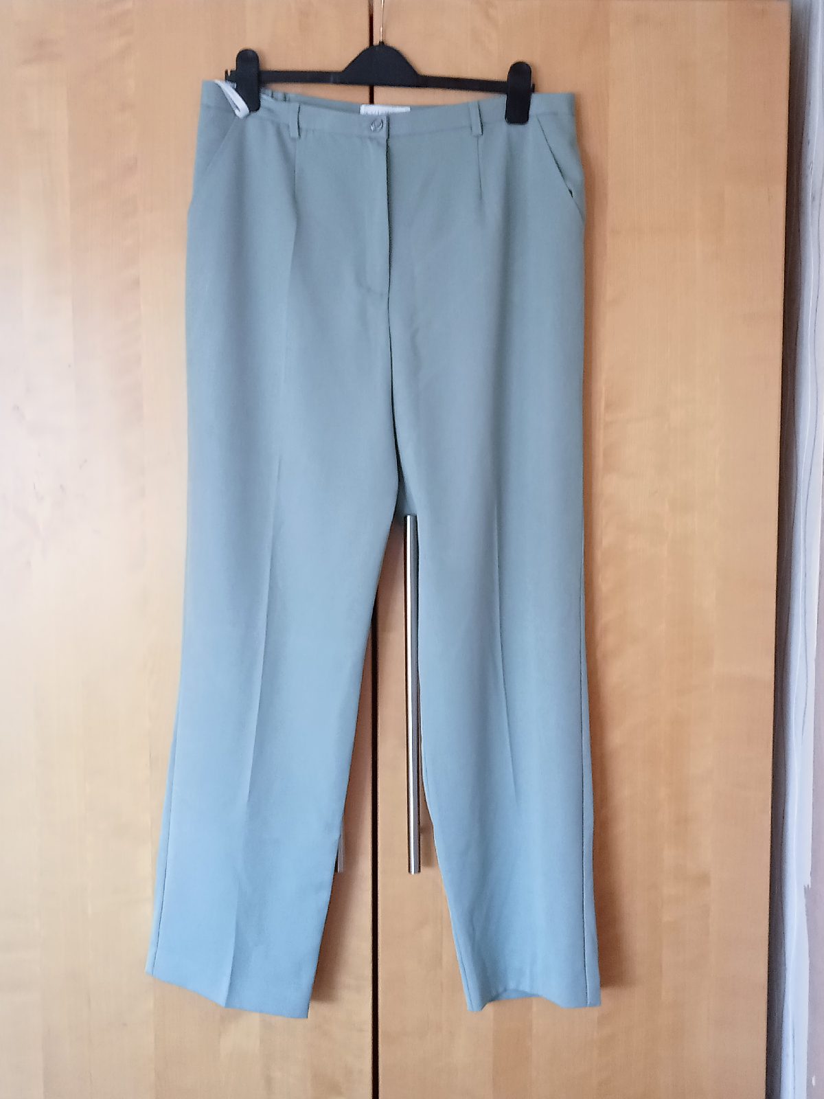 Cotswold Collections Light Sage Green Tailored Straight Leg Trousers- UK size 18