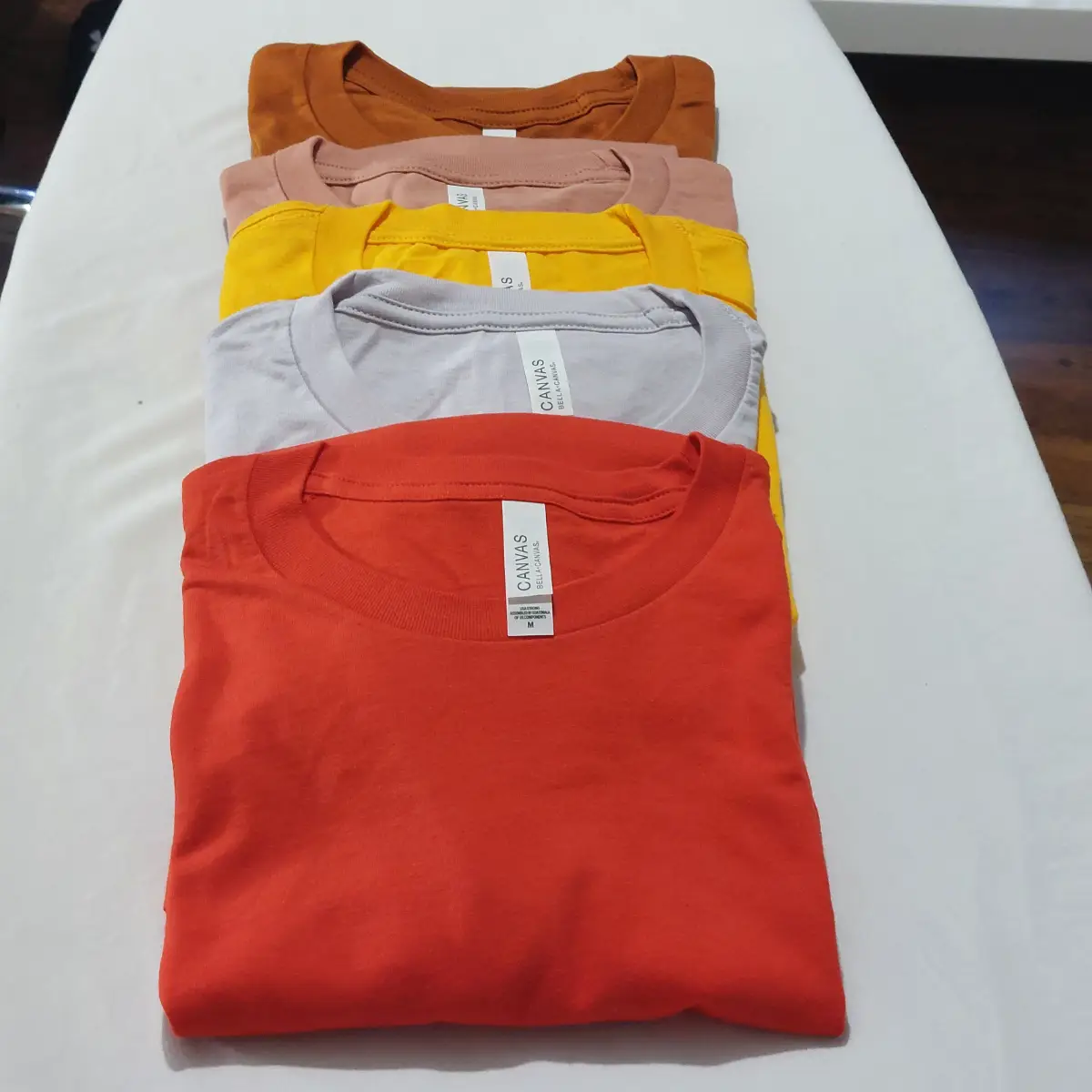 5 Pack Bella Canvas Mens T Shirts Short Sleeve Crew Neck Soft Cotton Tees Multi Colour Bundle Medium