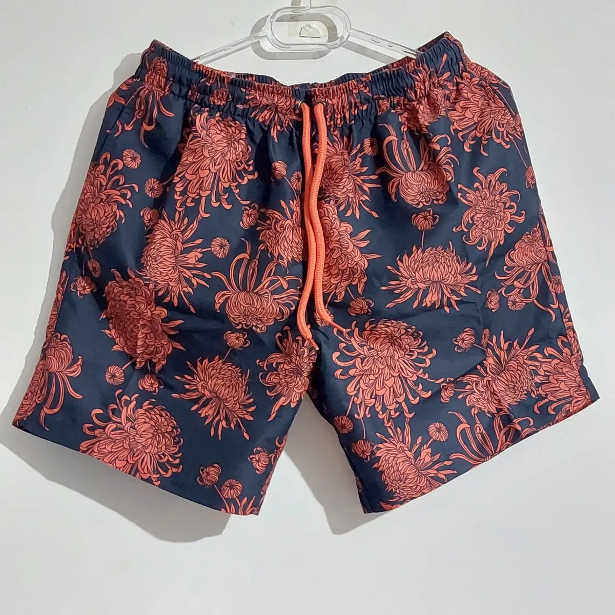 Wombat Mens Swim Shorts Beach Holiday Swimming Trunks Navy Coral Print Medium 32" Waist