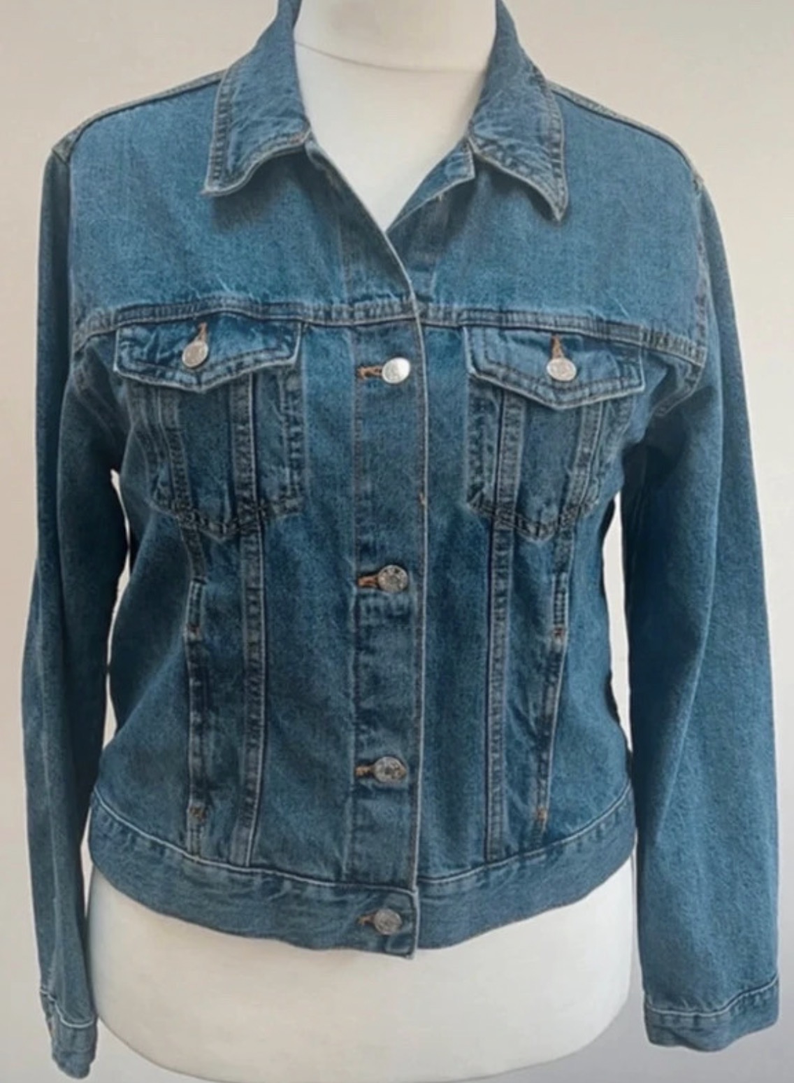 Custom Studded Skull & Crown Denim Jacket