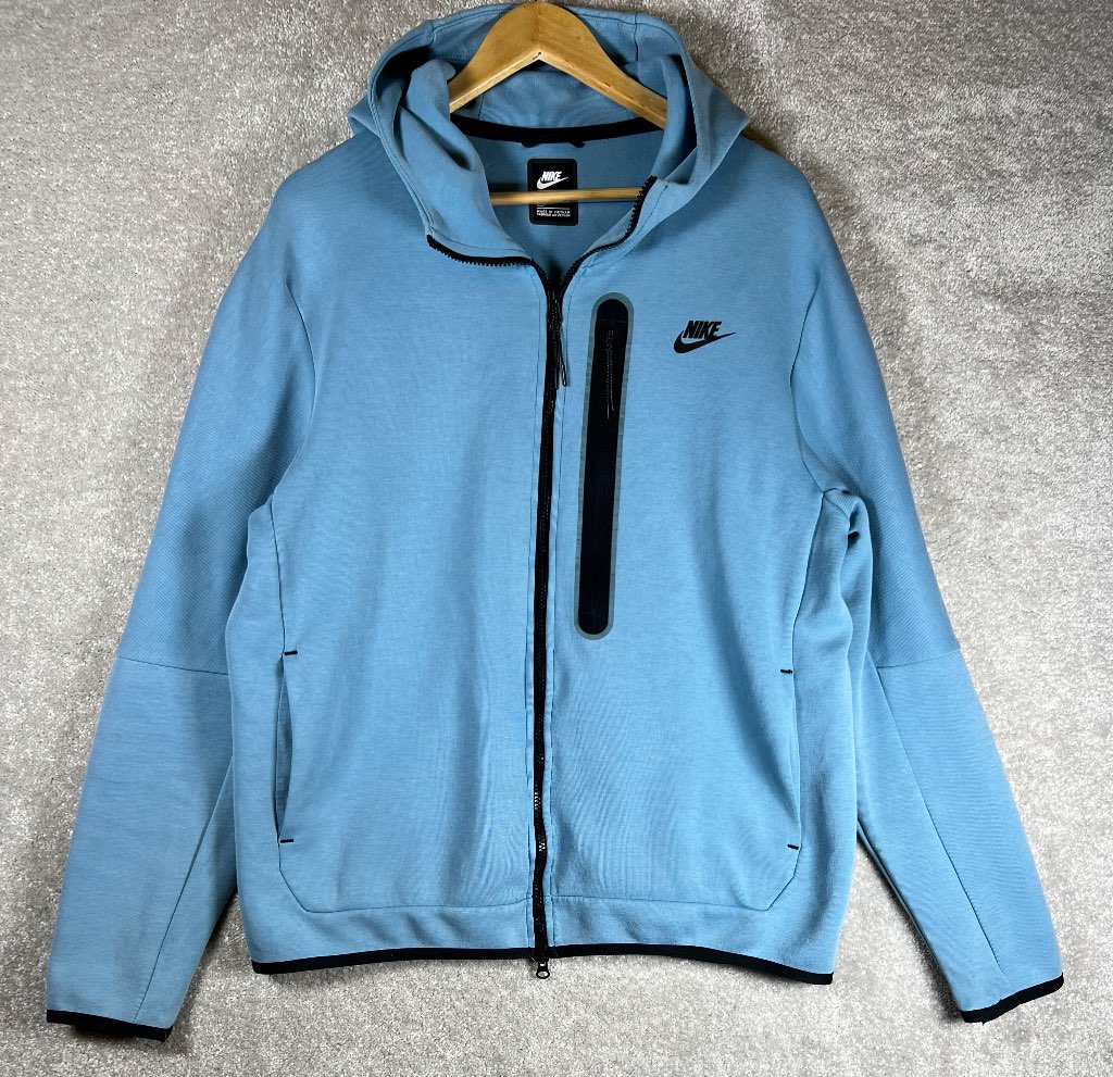 Nike Tech Fleece Full Zip Hoodie L Light Blue Sportswear Performance Range