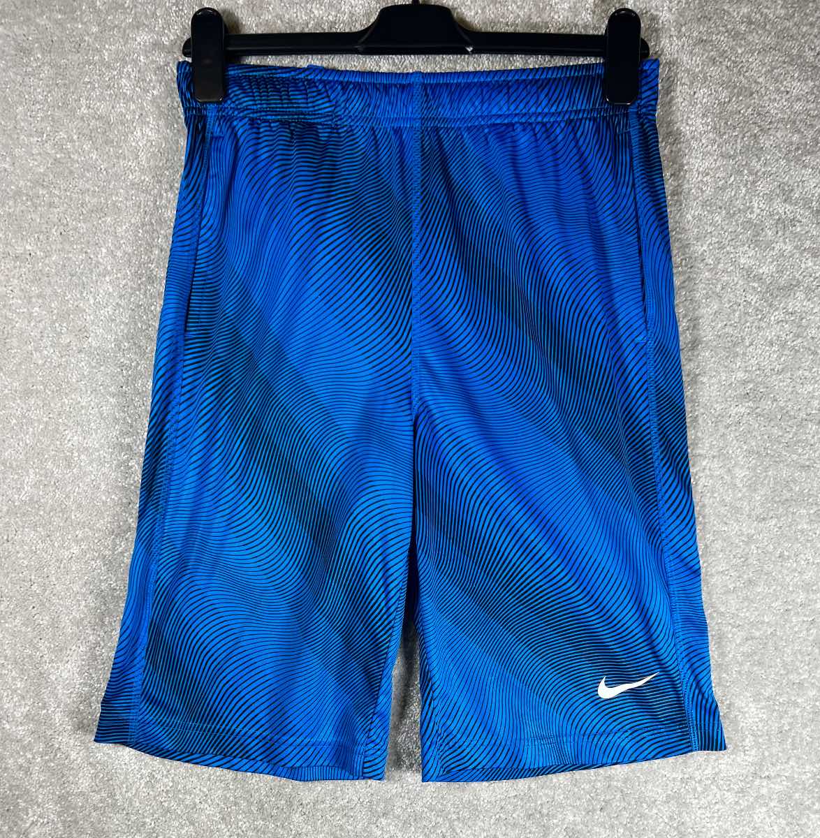 Nike Dri-Fit Mens Basketball Shorts Medium Blue Black Graphic Training