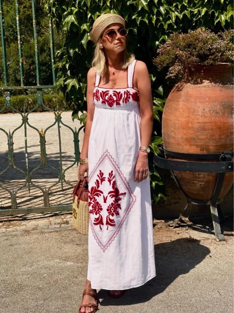 Zara white summer maxi dress