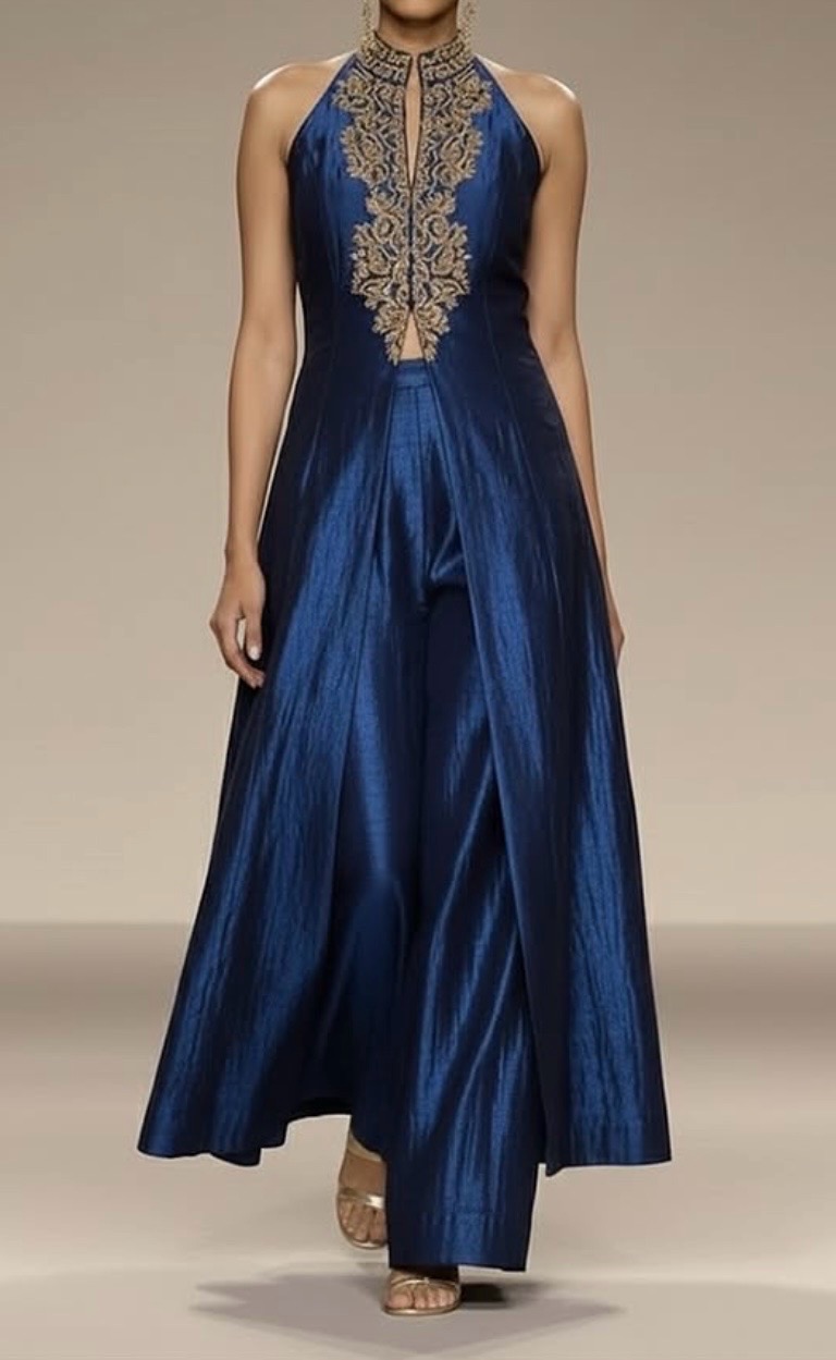 Long Dress and Trouser Set