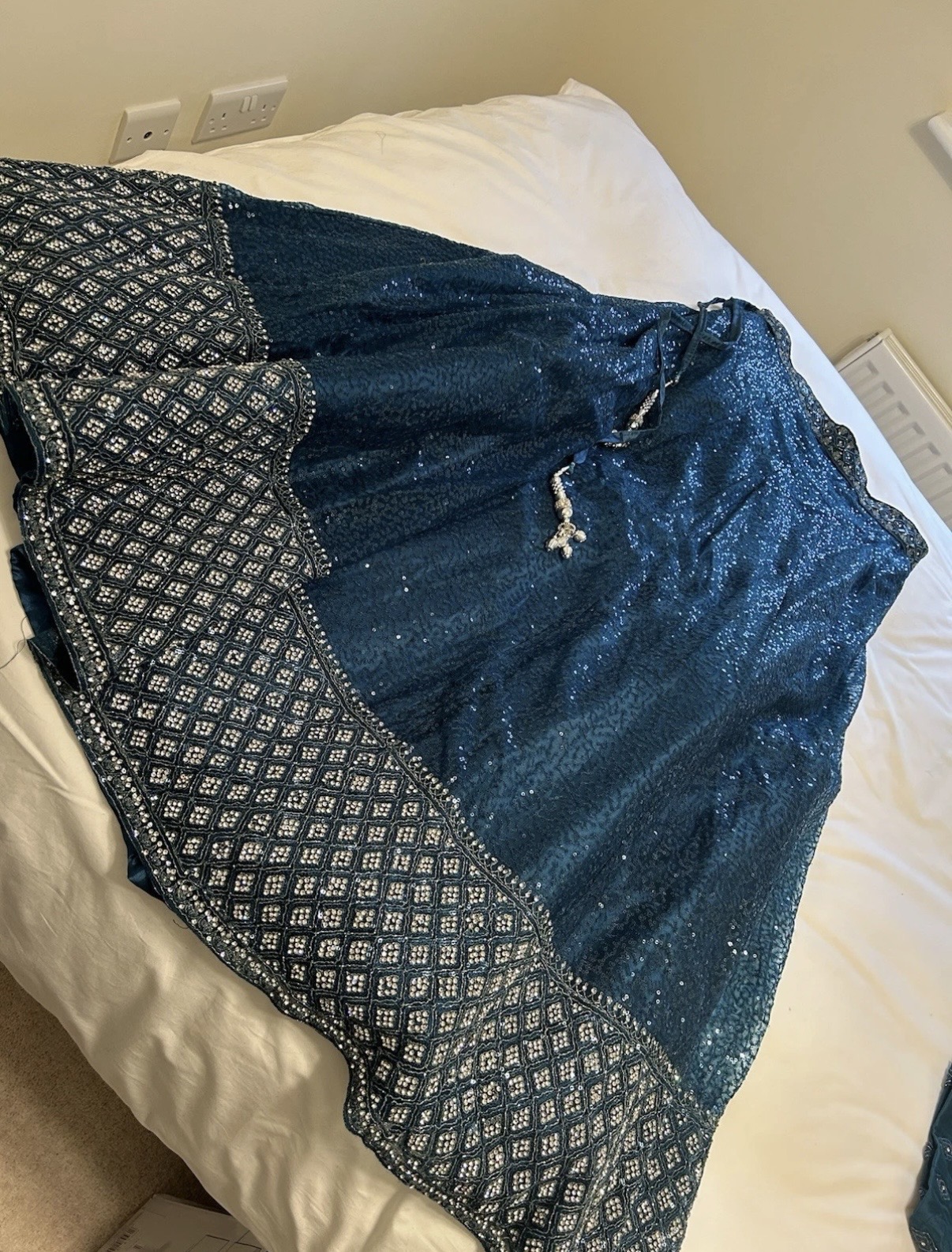 Teal & Silver Lengha Choli