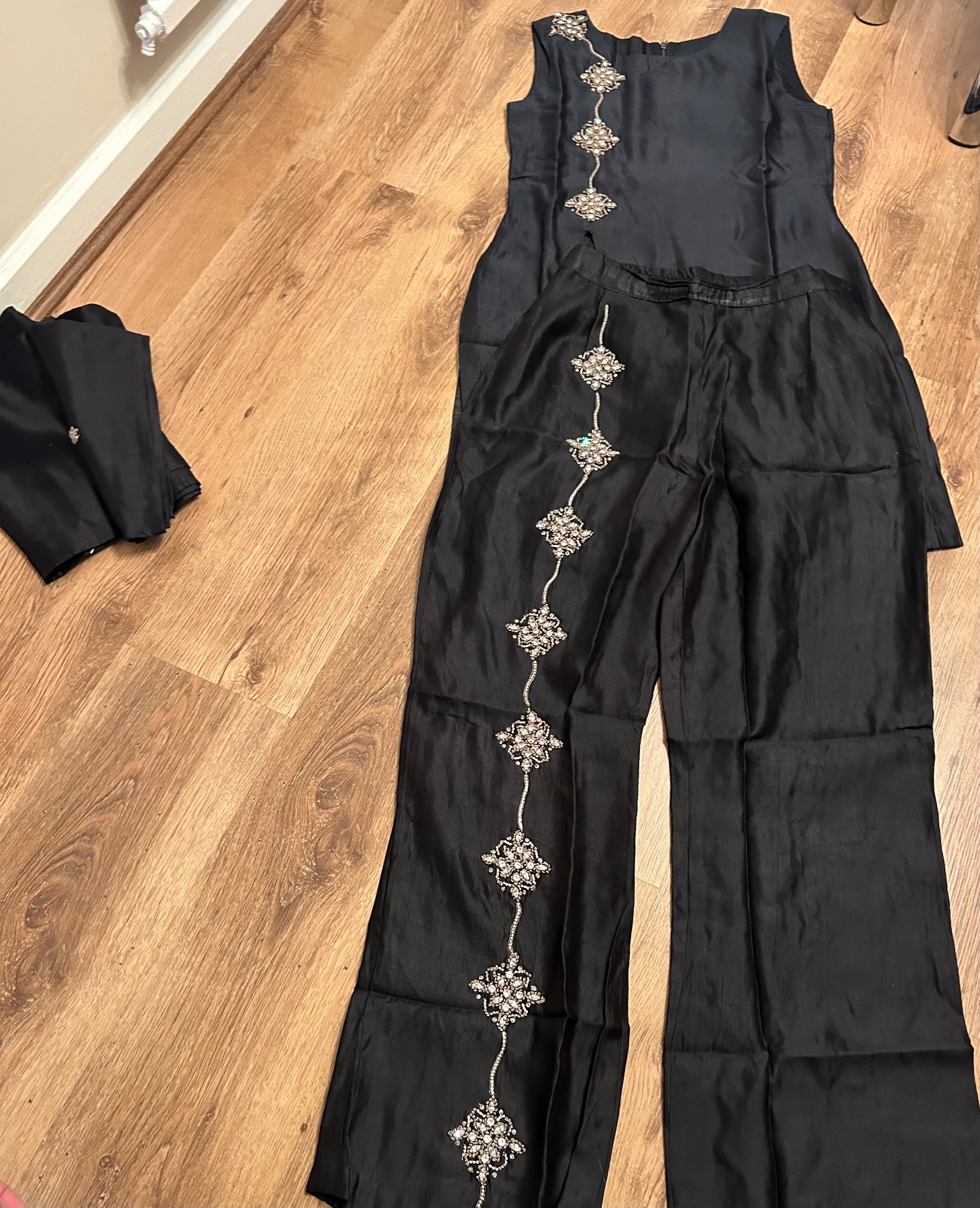 Black & Silver Trouser Suit
