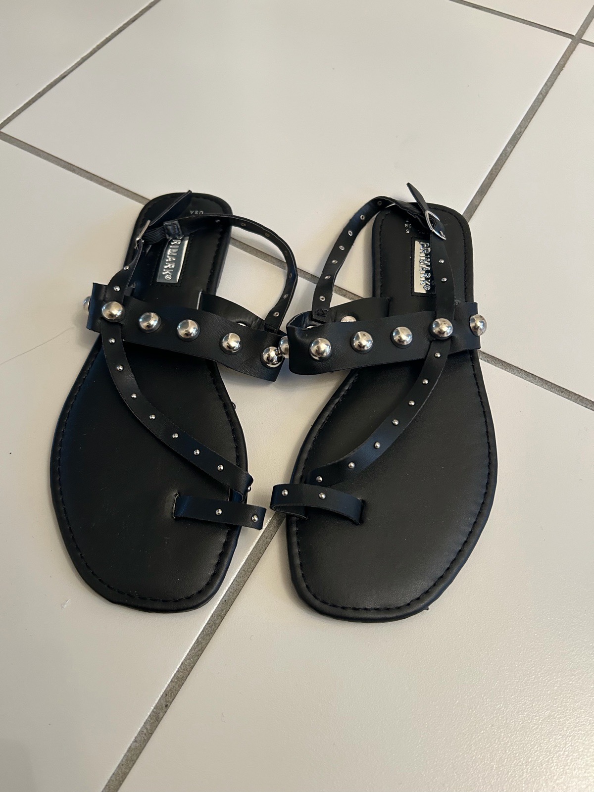 Black Studded Sandals